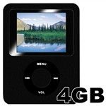 MP4 player 4GB Radio fm gravador book preto